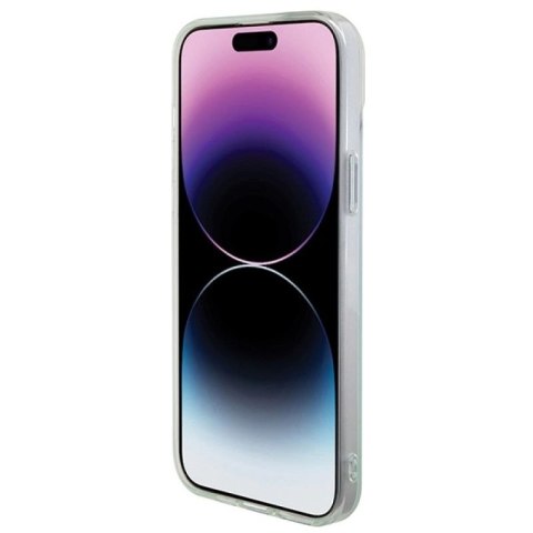 Etui Guess IML Iridescent MagSafe na iPhone 15 Pro - turkusowe Guess