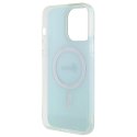 Etui Guess IML Iridescent MagSafe na iPhone 15 Pro - turkusowe Guess