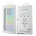 Etui Guess IML Iridescent MagSafe na iPhone 15 Pro - turkusowe Guess