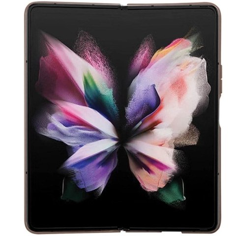 Etui Guess Leather 4G Triangle Strass na Samsung Galaxy Z Fold 5 - brązowe Guess