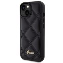 Etui Guess Quilted Metal Logo na iPhone 15 - czarne Guess