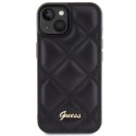 Etui Guess Quilted Metal Logo na iPhone 15 - czarne Guess