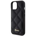 Etui Guess Quilted Metal Logo na iPhone 15 - czarne Guess