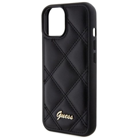 Etui Guess Quilted Metal Logo na iPhone 15 - czarne Guess
