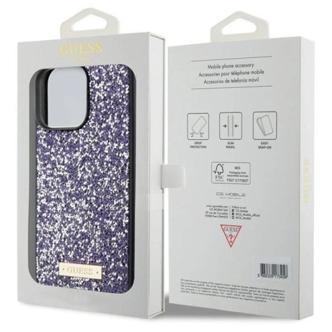 Etui Guess Rhinestone Metal Logo na iPhone 15 Pro Max - różowe Guess