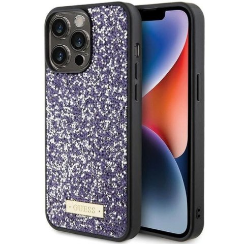 Etui Guess Rhinestone Metal Logo na iPhone 15 Pro - różowe Guess