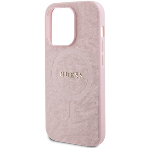 Etui Guess Saffiano MagSafe na iPhone 14 Pro - różowe Guess