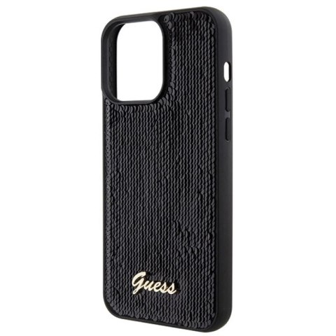 Etui Guess Sequin Script Metal na iPhone 15 Pro Max - czarne Guess