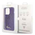 Etui Guess Sequin Script Metal na iPhone 15 Pro - fioletowe Guess