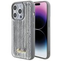 Etui Guess Sequin Script Metal na iPhone 15 Pro - srebrne Guess