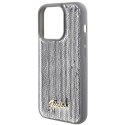 Etui Guess Sequin Script Metal na iPhone 15 Pro - srebrne Guess