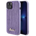 Etui Guess Sequin Script Metal na iPhone 15 - fioletowe Guess
