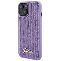Etui Guess Sequin Script Metal na iPhone 15 - fioletowe Guess