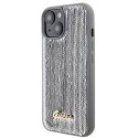 Etui Guess Sequin Script Metal na iPhone 15 - srebrne Guess