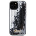 Etui Guess Sequin Script Metal na iPhone 15 - srebrne Guess