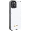 Etui Guess Sequin Script Metal na iPhone 15 - srebrne Guess