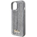 Etui Guess Sequin Script Metal na iPhone 15 - srebrne Guess