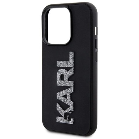 Etui Karl Lagerfeld 3D Rubber Glitter Logo na iPhone 15 Pro Max - czarne Karl Lagerfeld