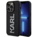 Etui Karl Lagerfeld 3D Rubber Glitter Logo na iPhone 15 Pro - czarne Karl Lagerfeld