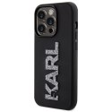 Etui Karl Lagerfeld 3D Rubber Glitter Logo na iPhone 15 Pro - czarne Karl Lagerfeld