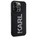 Etui Karl Lagerfeld 3D Rubber Glitter Logo na iPhone 15 Pro - czarne Karl Lagerfeld