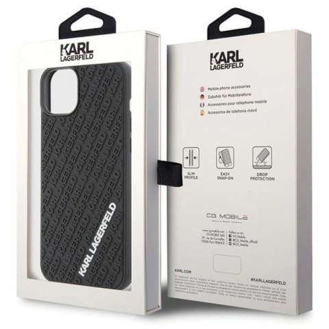 Etui Karl Lagerfeld 3D Rubber Multi Logo na iPhone 15 Plus - czarne Karl Lagerfeld