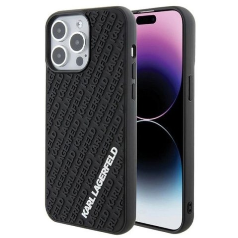 Etui Karl Lagerfeld 3D Rubber Multi Logo na iPhone 15 Pro Max - czarne Karl Lagerfeld
