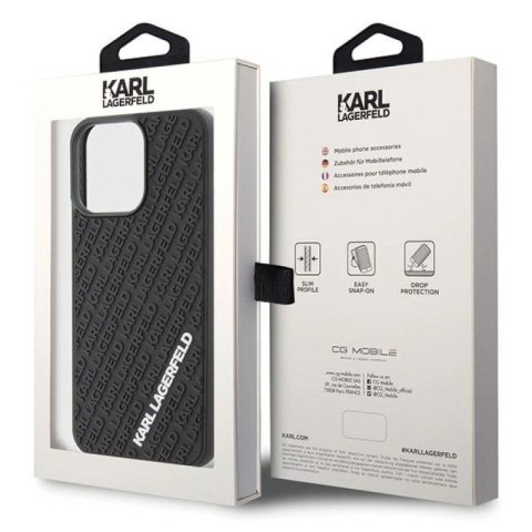 Etui Karl Lagerfeld 3D Rubber Multi Logo na iPhone 15 Pro Max - czarne Karl Lagerfeld