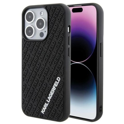 Etui Karl Lagerfeld 3D Rubber Multi Logo na iPhone 15 Pro - czarne Karl Lagerfeld