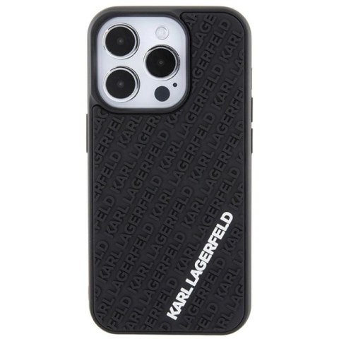 Etui Karl Lagerfeld 3D Rubber Multi Logo na iPhone 15 Pro - czarne Karl Lagerfeld