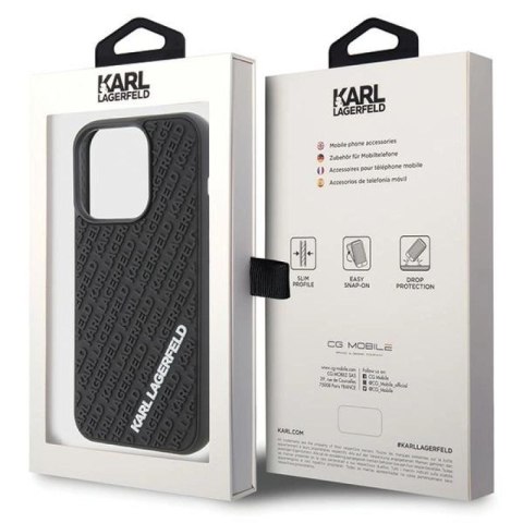 Etui Karl Lagerfeld 3D Rubber Multi Logo na iPhone 15 Pro - czarne Karl Lagerfeld