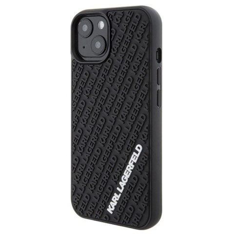 Etui Karl Lagerfeld 3D Rubber Multi Logo na iPhone 15 - czarne Karl Lagerfeld