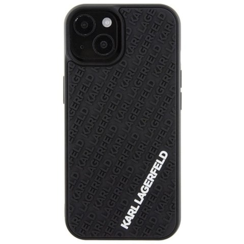 Etui Karl Lagerfeld 3D Rubber Multi Logo na iPhone 15 - czarne Karl Lagerfeld