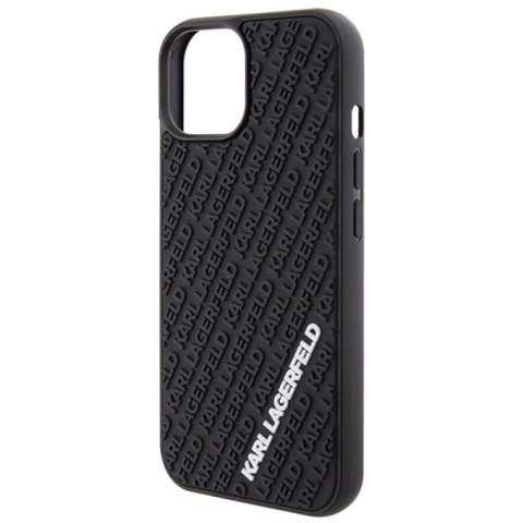 Etui Karl Lagerfeld 3D Rubber Multi Logo na iPhone 15 - czarne Karl Lagerfeld