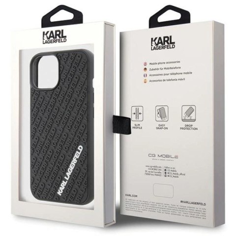 Etui Karl Lagerfeld 3D Rubber Multi Logo na iPhone 15 - czarne Karl Lagerfeld