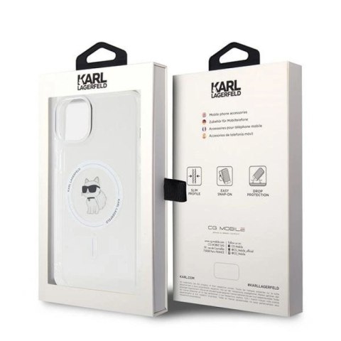 Etui Karl Lagerfeld IML Choupette MagSafe na iPhone 15 Plus - przezroczyste Karl Lagerfeld