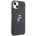 Etui Karl Lagerfeld Karl&Choupette Glitter MagSafe na iPhone 15 Plus - czarne Karl Lagerfeld