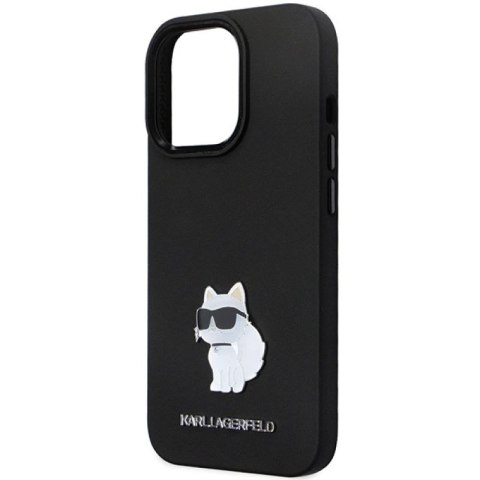 Etui Karl Lagerfeld Silicone Choupette Metal Pin na iPhone 14 Pro - czarne Karl Lagerfeld