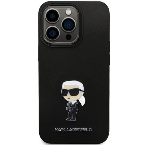 Etui Karl Lagerfeld Silicone Ikonik Metal Pin na iPhone 14 Pro - czarne Karl Lagerfeld