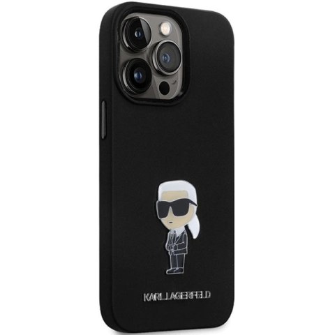 Etui Karl Lagerfeld Silicone Ikonik Metal Pin na iPhone 14 Pro - czarne Karl Lagerfeld