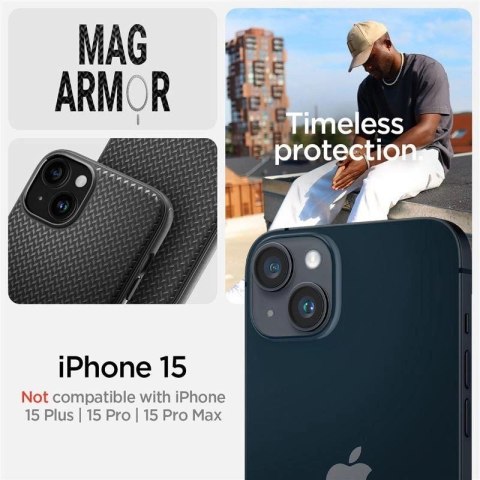 Etui Spigen Mag Armor MagSafe na iPhone 15 - czarny mat Spigen