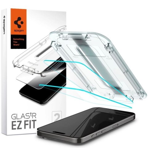 Szkło hartowane Spigen Glas.tR EZ Fit na iPhone 15 Pro Max - 2 szt. Spigen