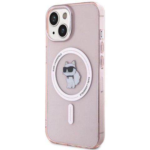 Etui Karl Lagerfeld IML Choupette MagSafe na iPhone 15 - różowe Karl Lagerfeld