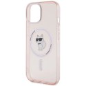 Etui Karl Lagerfeld IML Choupette MagSafe na iPhone 15 - różowe Karl Lagerfeld