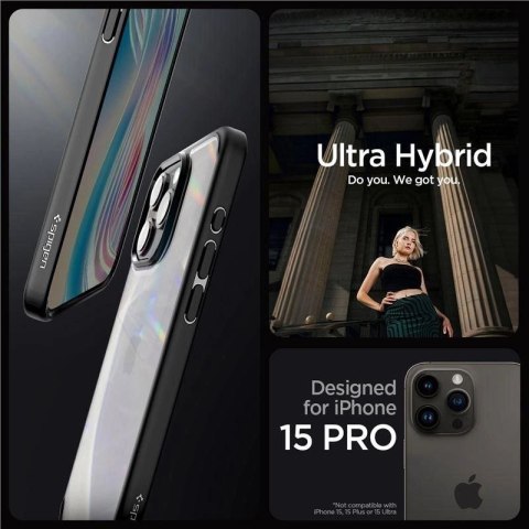 Etui Spigen Crystal Hybrid na iPhone 15 Pro - czarne Spigen