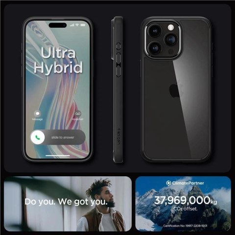 Etui Spigen Crystal Hybrid na iPhone 15 Pro - czarne Spigen