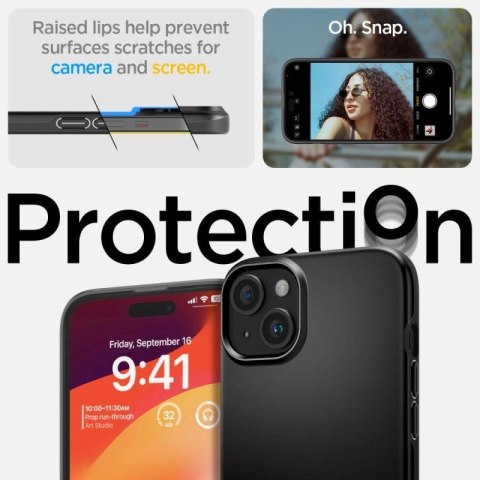 Etui Spigen Thin Fit na iPhone 15 Plus - czarne Spigen