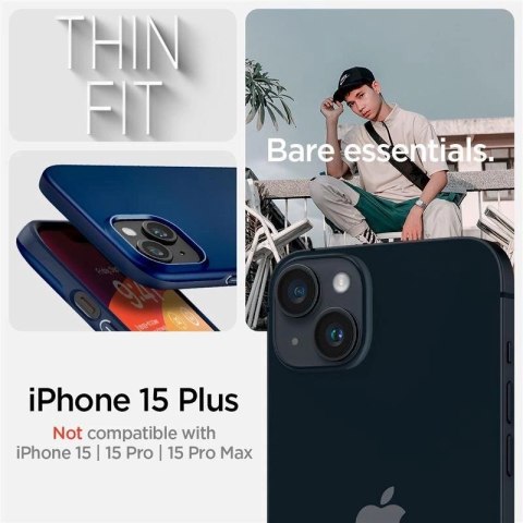 Etui Spigen Thin Fit na iPhone 15 Plus - niebieskie Spigen