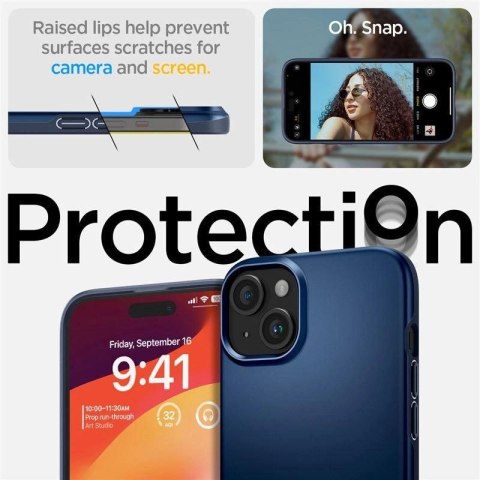 Etui Spigen Thin Fit na iPhone 15 Plus - niebieskie Spigen