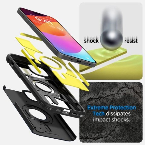 Etui Spigen Tough Armor MagSafe na iPhone 15 - czarne Spigen